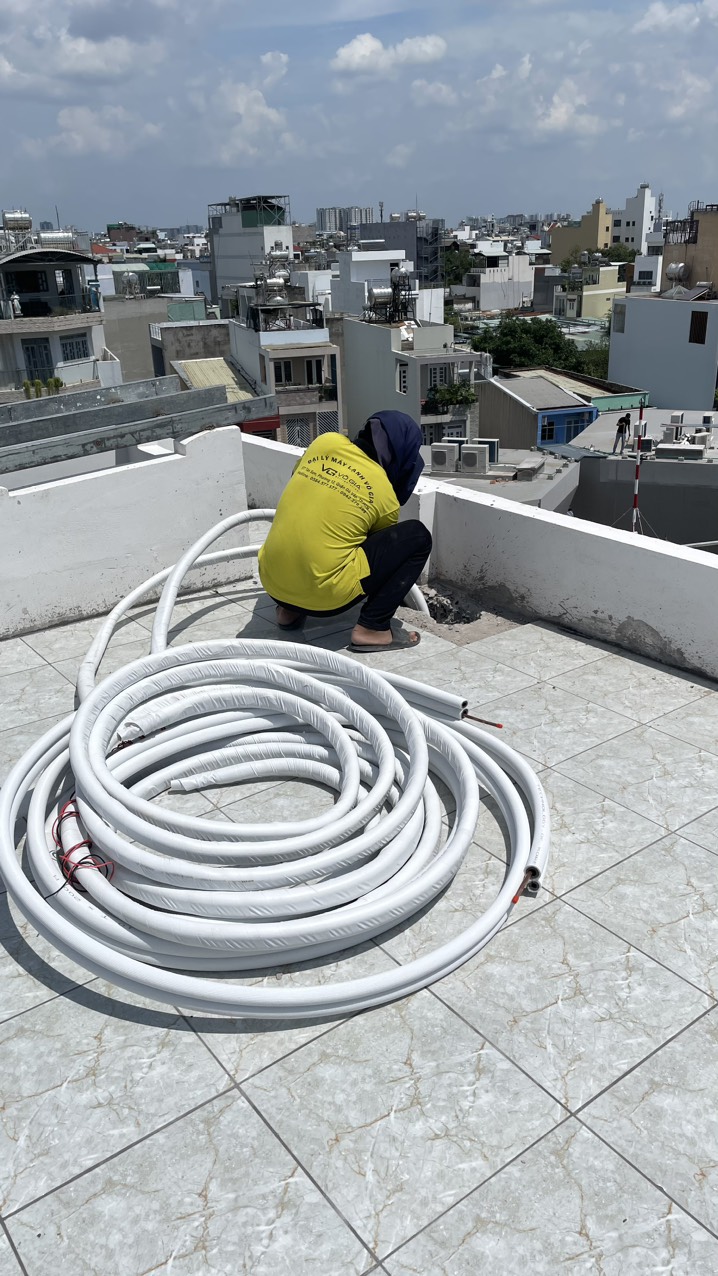 thi công ống đồng máy lạnh